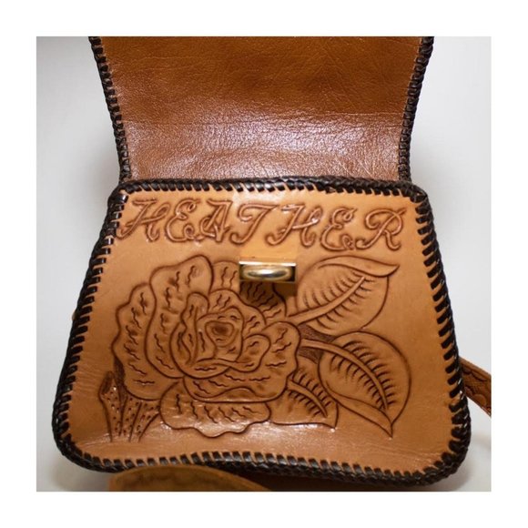 Vintage Hand Tooled Leather Heather Purse - Picture 2 of 4